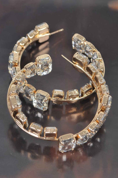 Stone Hoop Earring - DD Discount Sales