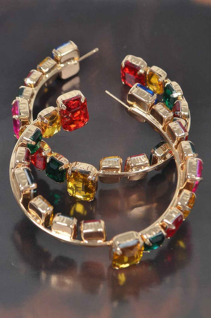 Stone Hoop Earring - DD Discount Sales