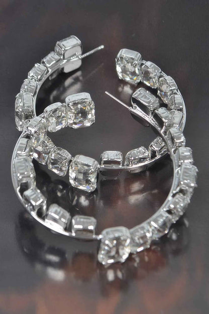Stone Hoop Earring - DD Discount Sales