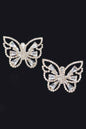 Butterfly Clear Rhinestone Gem Earrings - DD Discount Sales