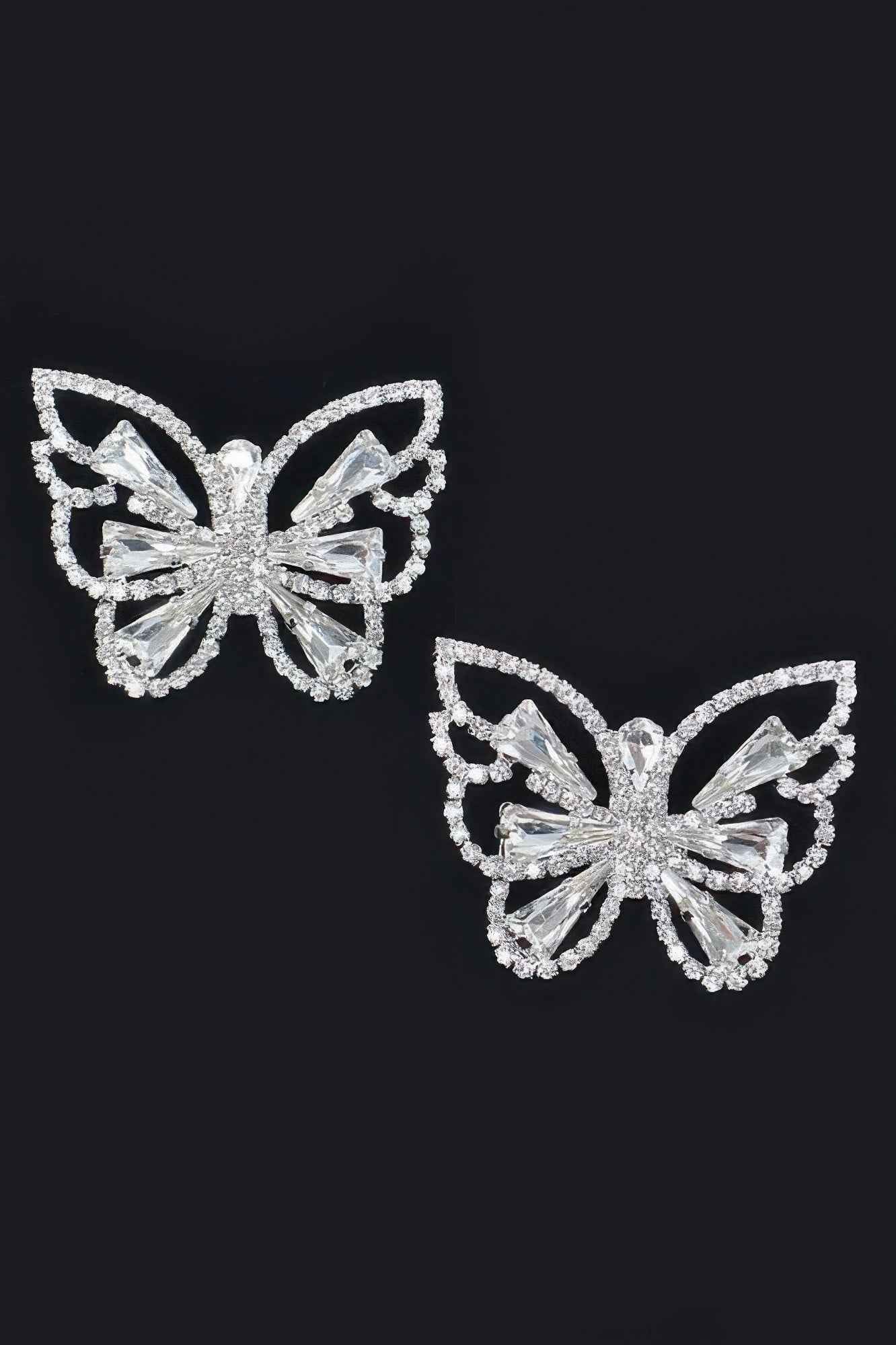 Butterfly Clear Rhinestone Gem Earrings - DD Discount Sales
