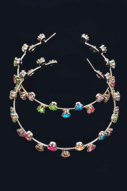 Rhinestone Hoop Earring - DD Discount Sales