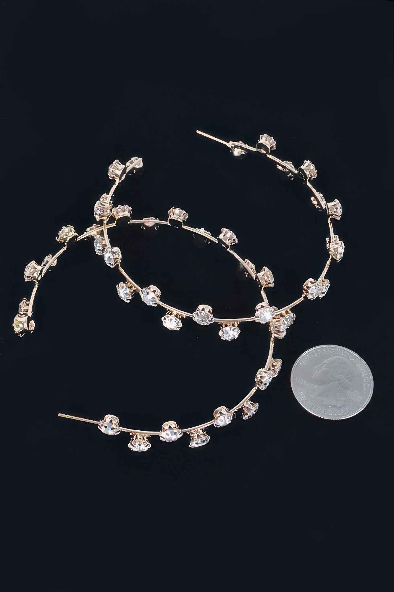 Rhinestone Hoop Earring - DD Discount Sales
