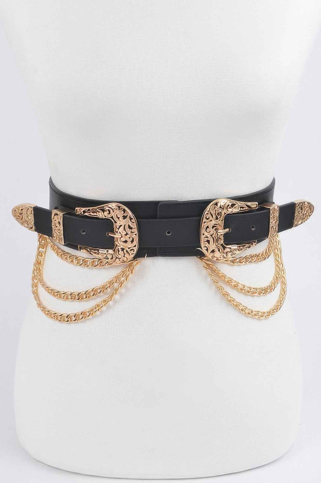 Multi Metal Chain Layered Stretch Belt - DD Discount Sales