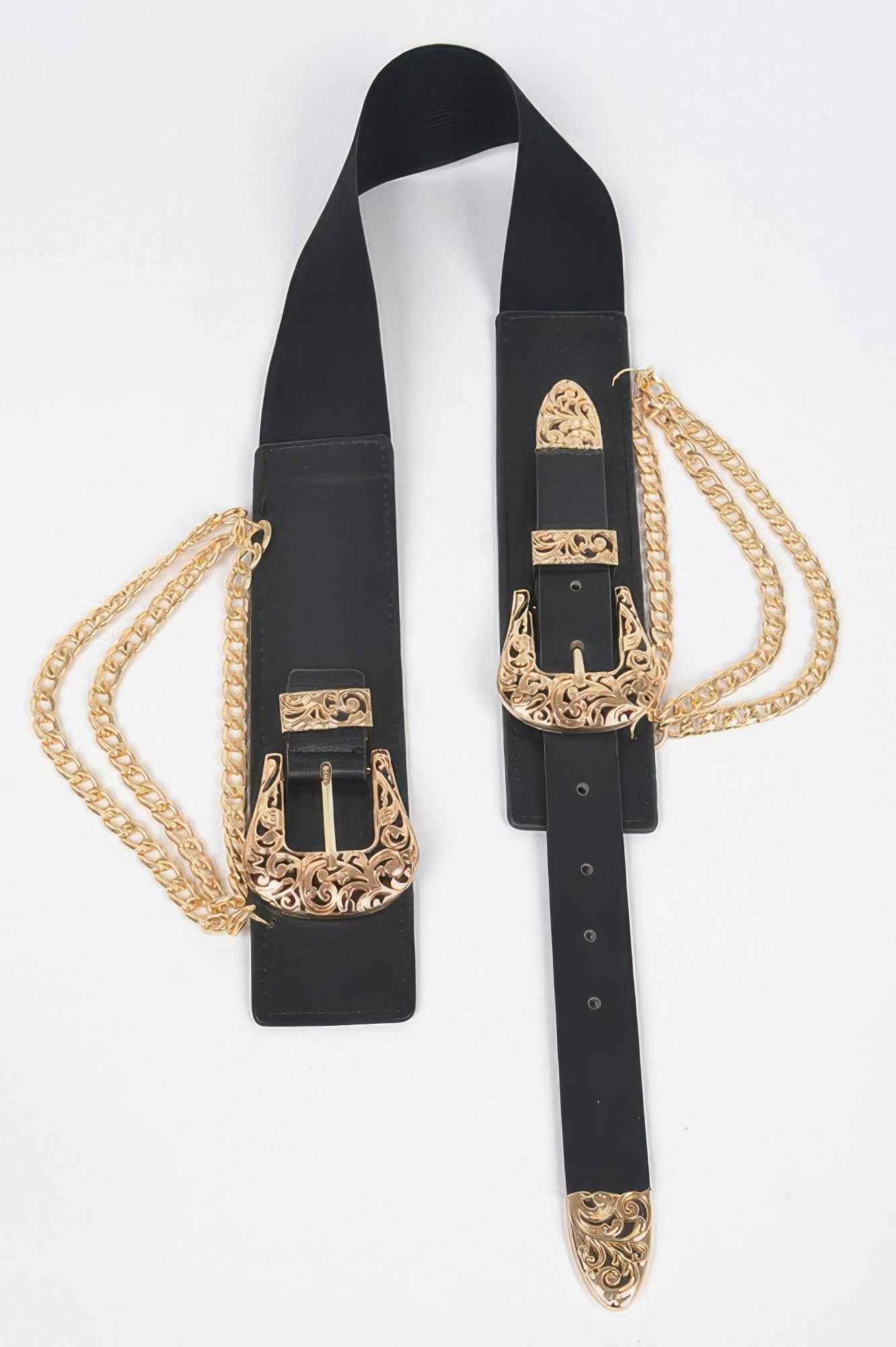 Multi Metal Chain Layered Stretch Belt - DD Discount Sales