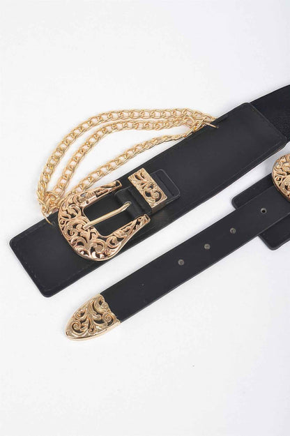 Multi Metal Chain Layered Stretch Belt - DD Discount Sales