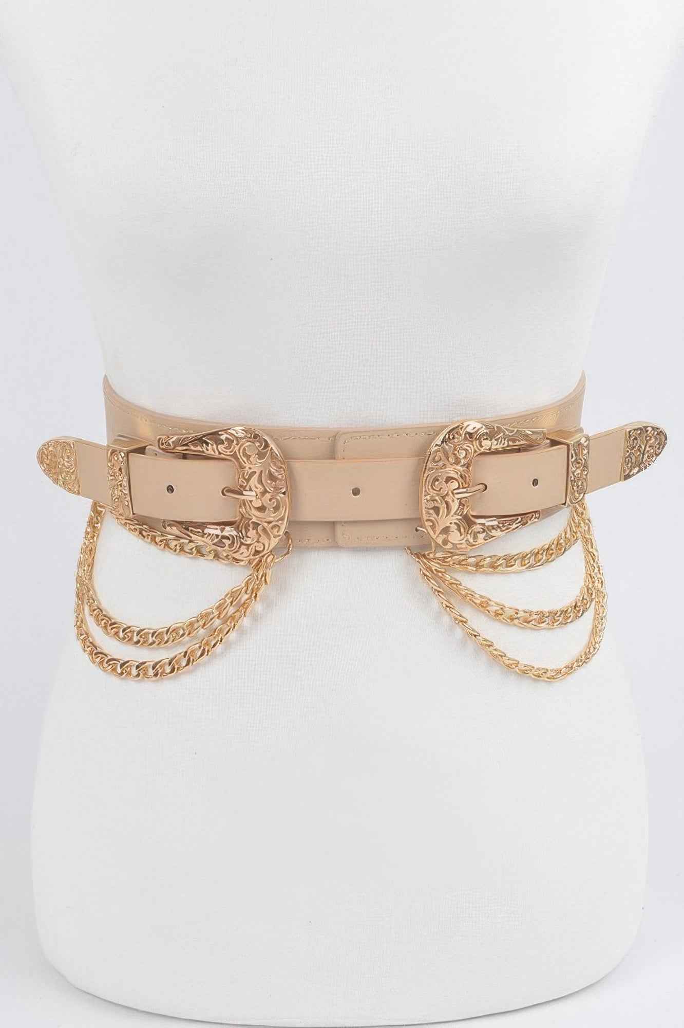 Multi Metal Chain Layered Stretch Belt - DD Discount Sales