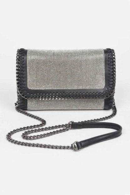 Multi Color Rhinestone Chain Braided Clutch - DD Discount Sales
