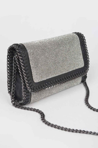 Multi Color Rhinestone Chain Braided Clutch - DD Discount Sales
