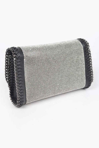 Multi Color Rhinestone Chain Braided Clutch - DD Discount Sales