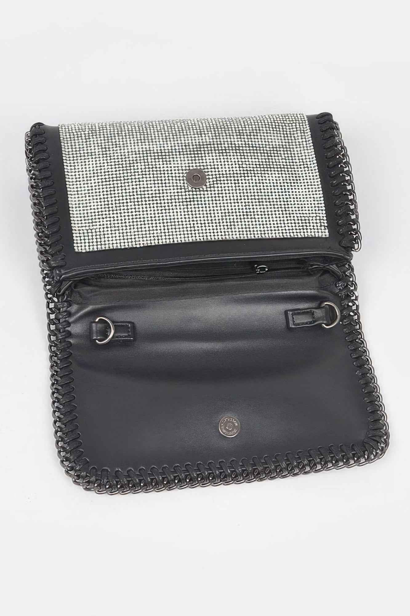 Multi Color Rhinestone Chain Braided Clutch - DD Discount Sales