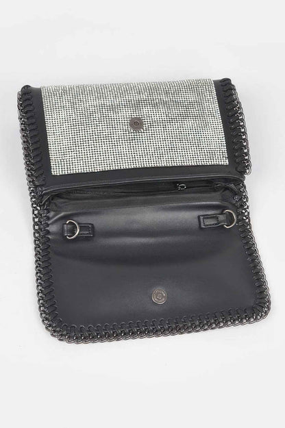 Multi Color Rhinestone Chain Braided Clutch - DD Discount Sales