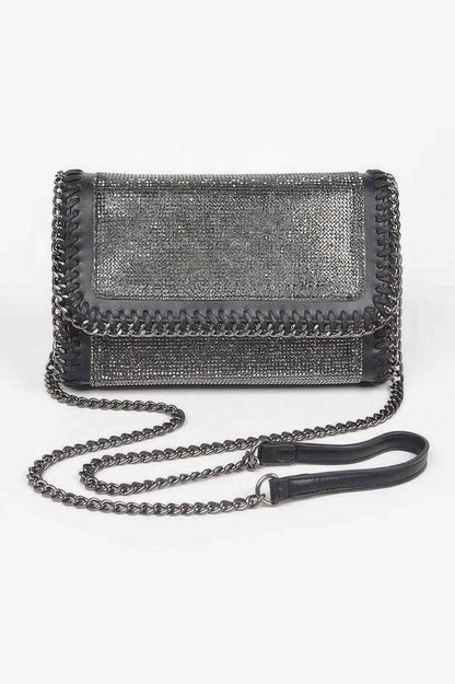 Multi Color Rhinestone Chain Braided Clutch - DD Discount Sales