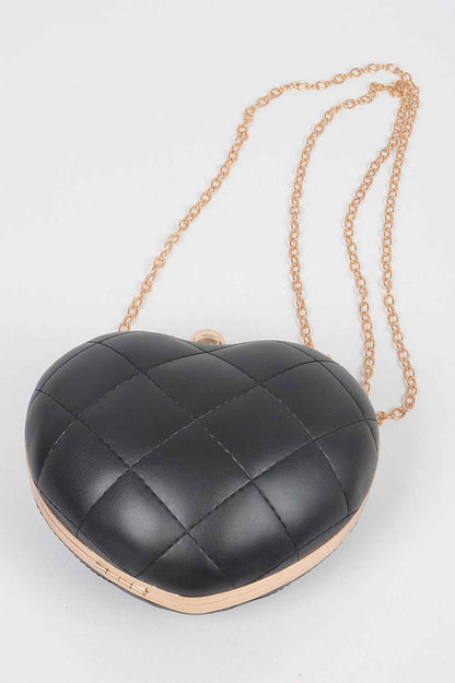 Quilted Heart Crossbody Bag - DD Discount Sales