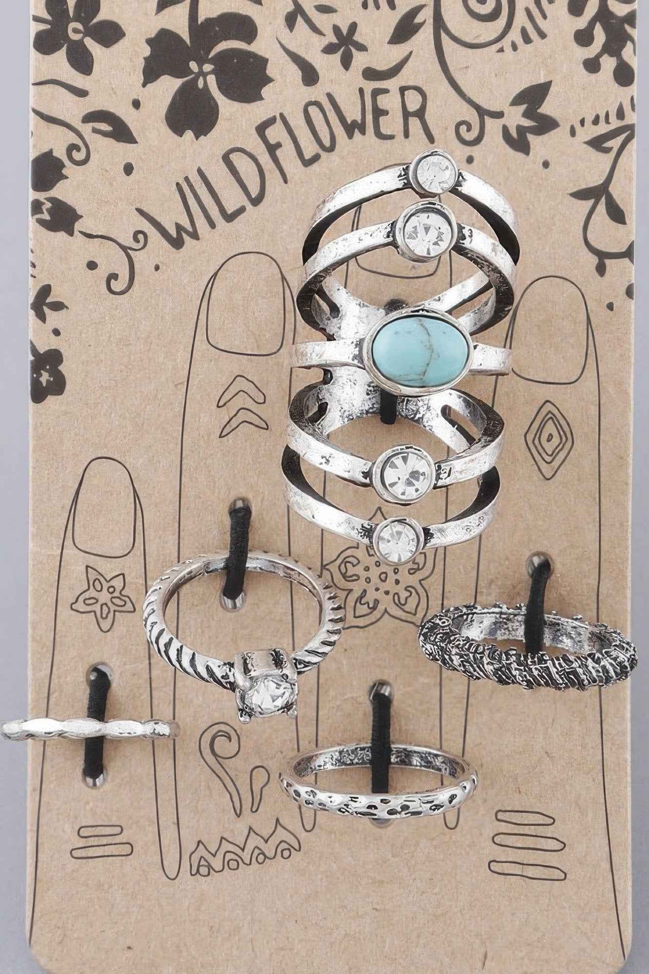 Multi Jewel Band Rings Set - DD Discount Sales