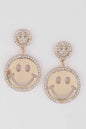 Jeweled Smiley Face Earrings - DD Discount Sales
