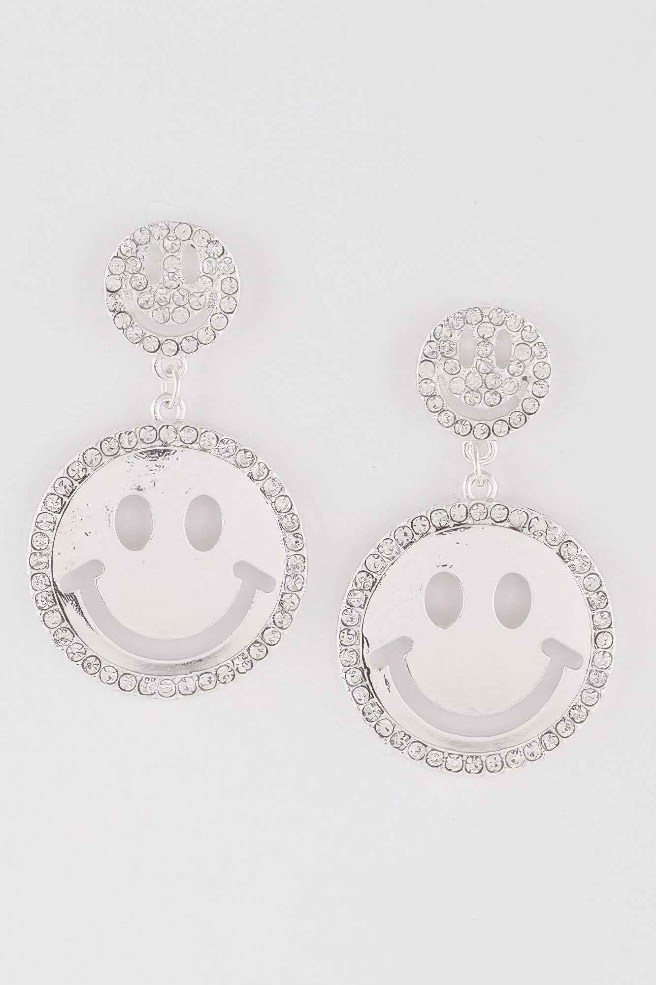 Jeweled Smiley Face Earrings - DD Discount Sales
