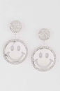Jeweled Smiley Face Earrings - DD Discount Sales