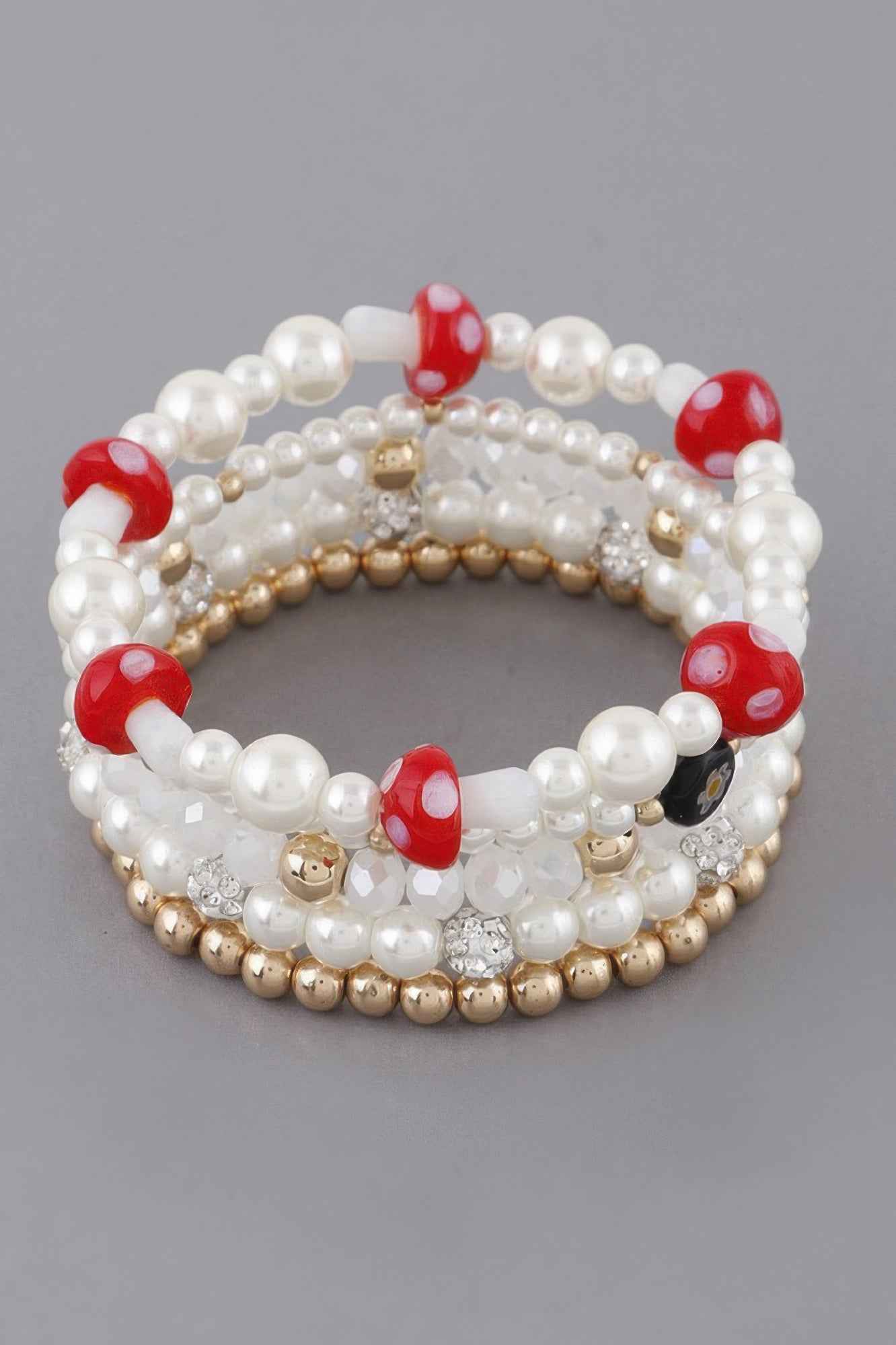 Beaded Mushroom Bracelet - DD Discount Sales