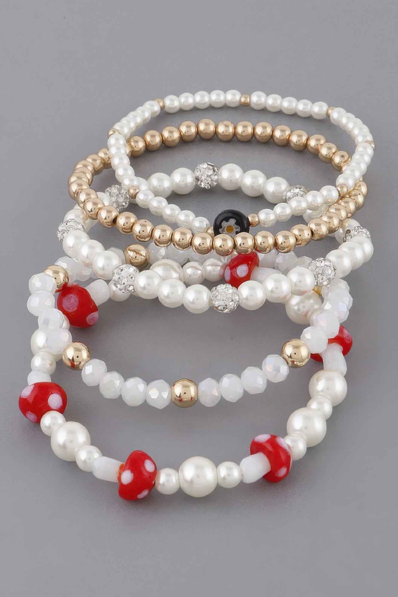 Beaded Mushroom Bracelet - DD Discount Sales