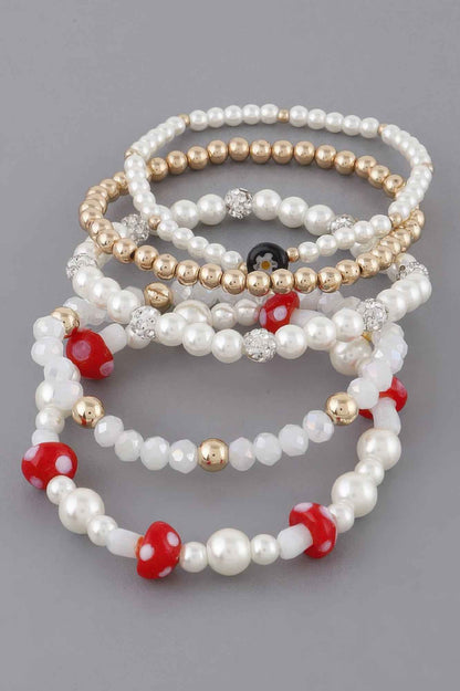 Beaded Mushroom Bracelet - DD Discount Sales