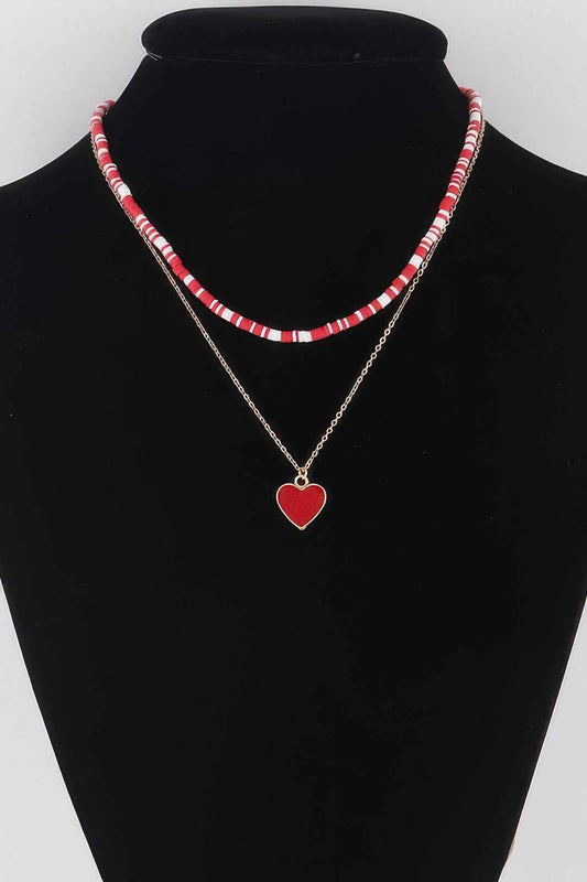 Layered Heart Chain Necklace - DD Discount Sales
