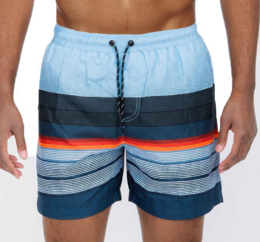 Blue Stripes Swim Shorts - DD Discount Sales