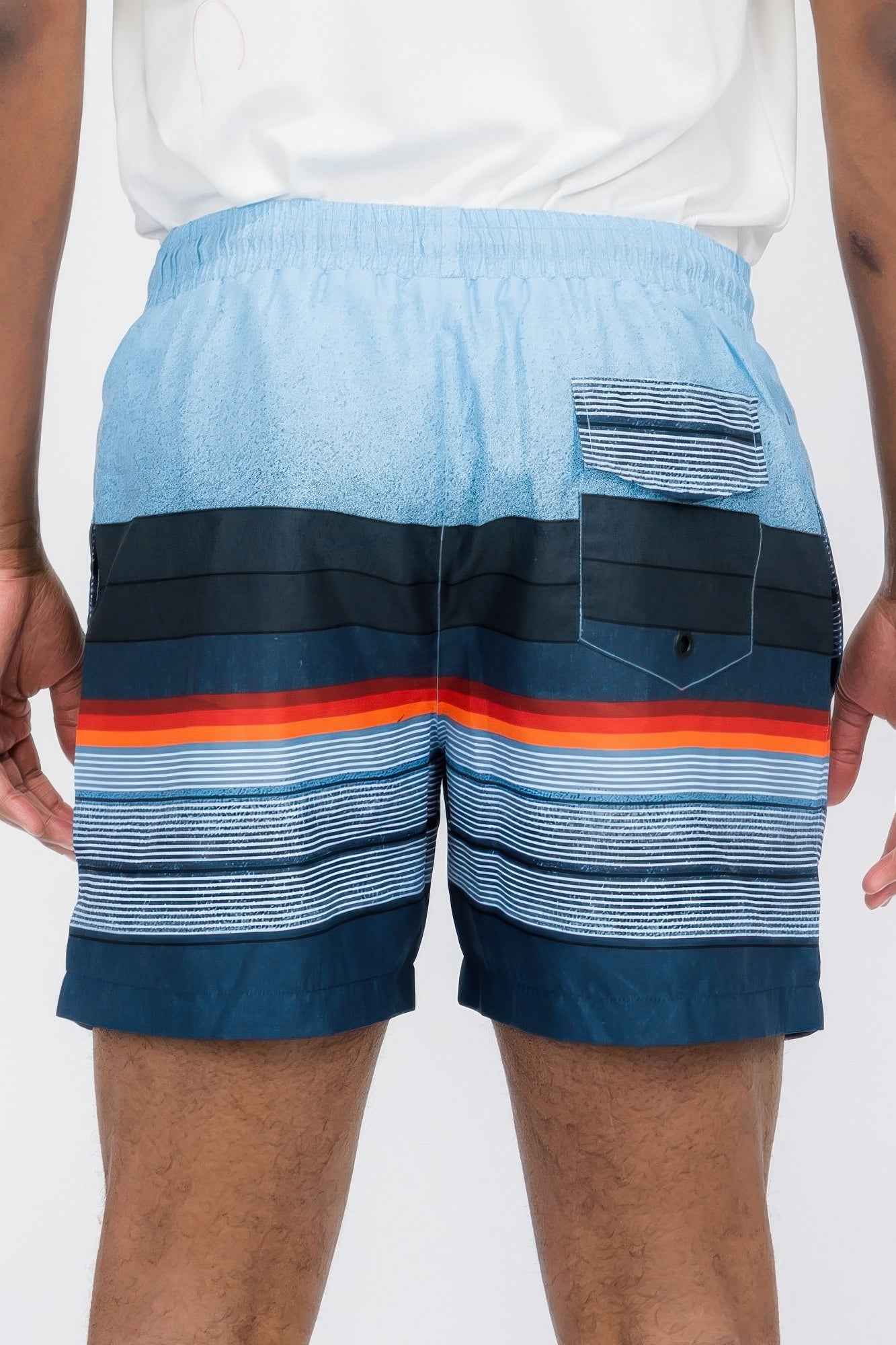 Blue Stripes Swim Shorts - DD Discount Sales