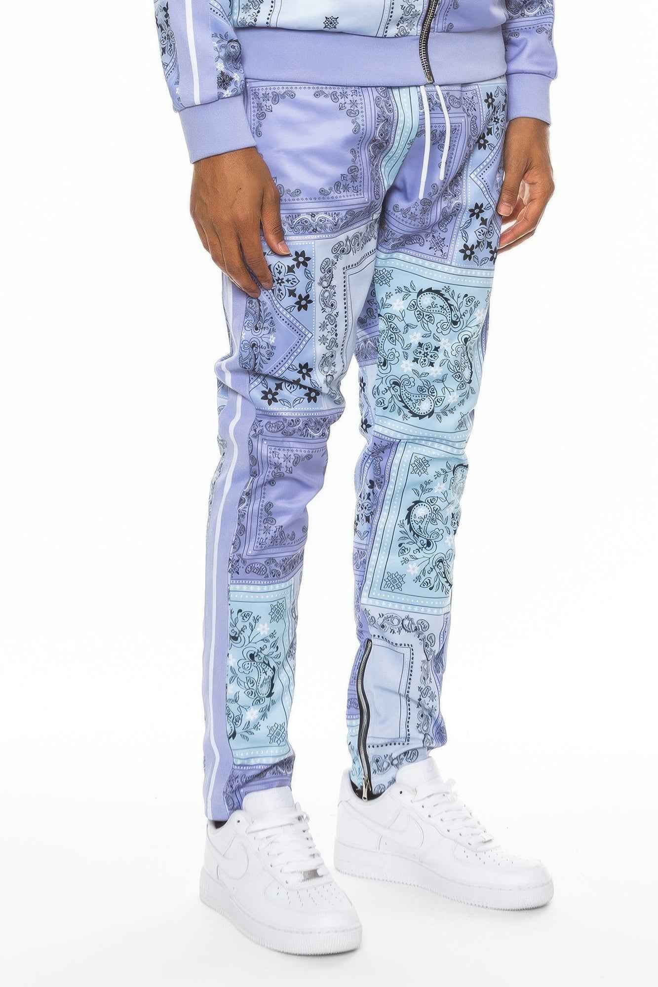 Paisley Bandana Print Track Pants - DD Discount Sales