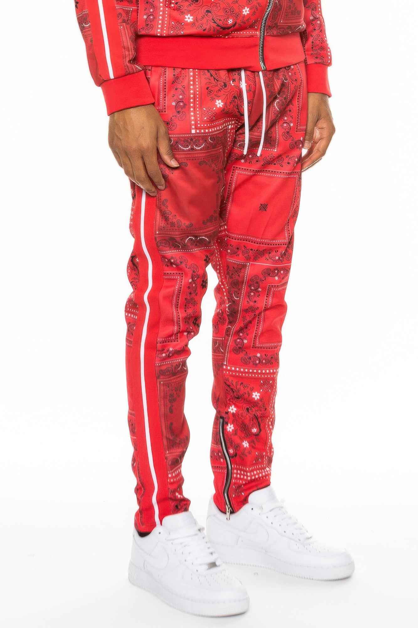 Paisley Bandana Print Track Pants - DD Discount Sales