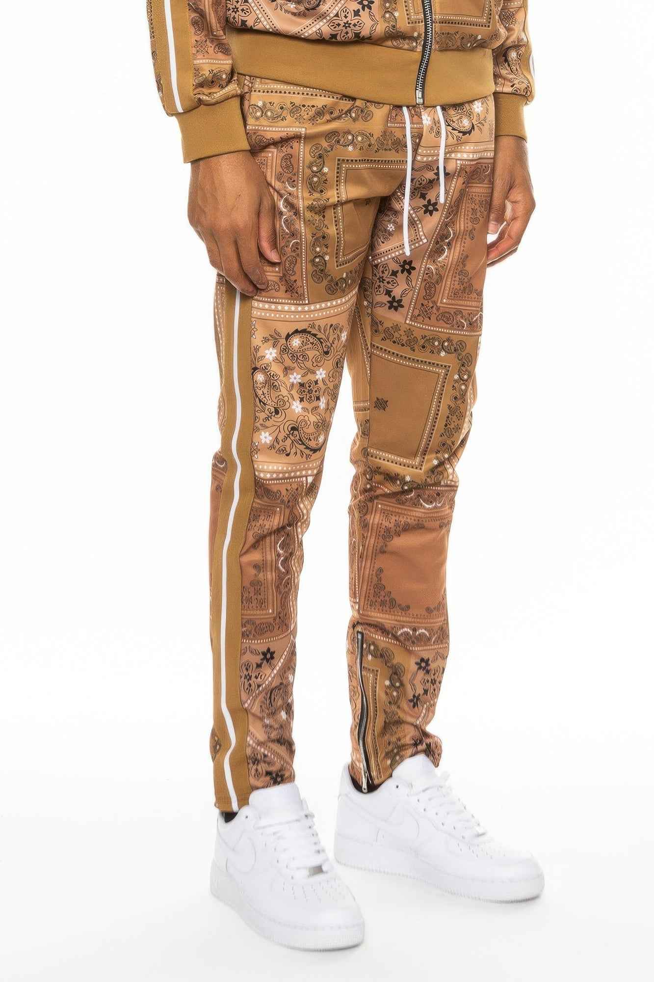 Paisley Bandana Print Track Pants - DD Discount Sales