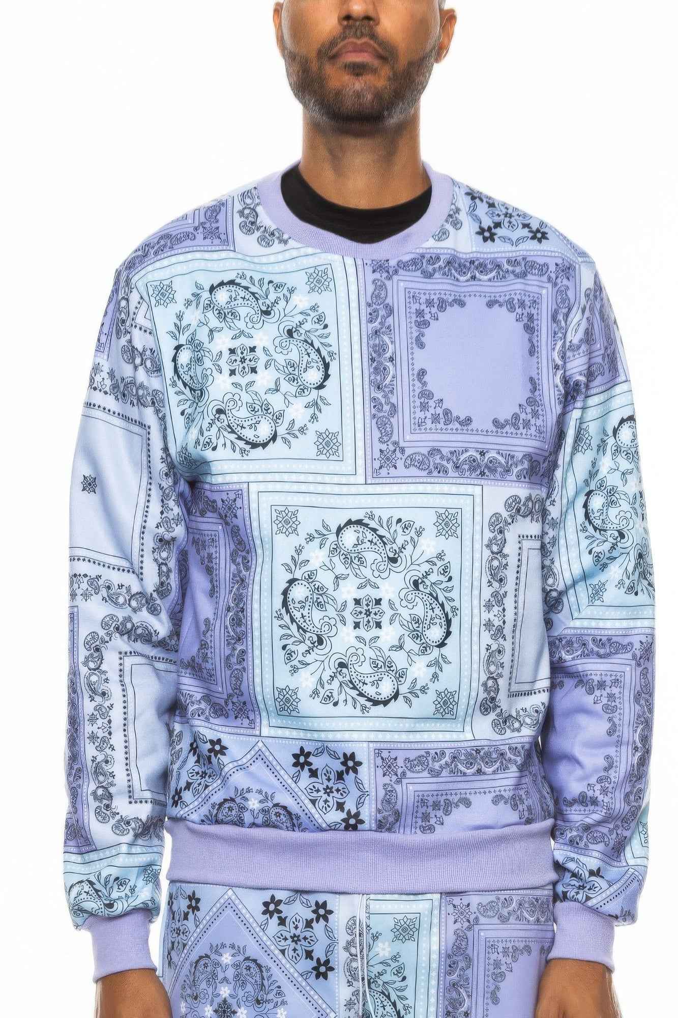 Paisley Bandana Print Crewneck - DD Discount Sales