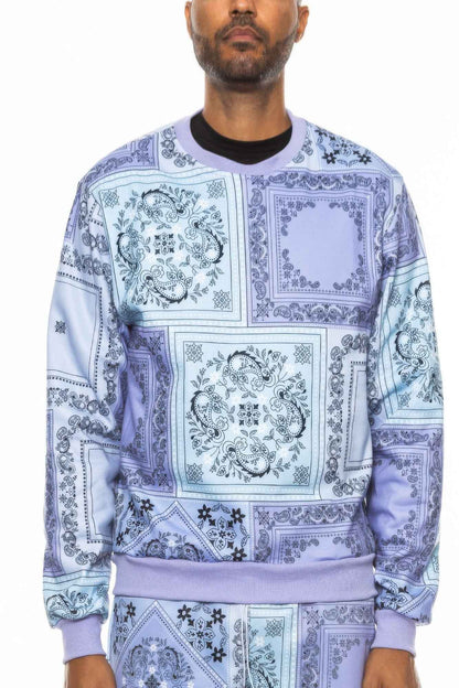 Paisley Bandana Print Crewneck - DD Discount Sales