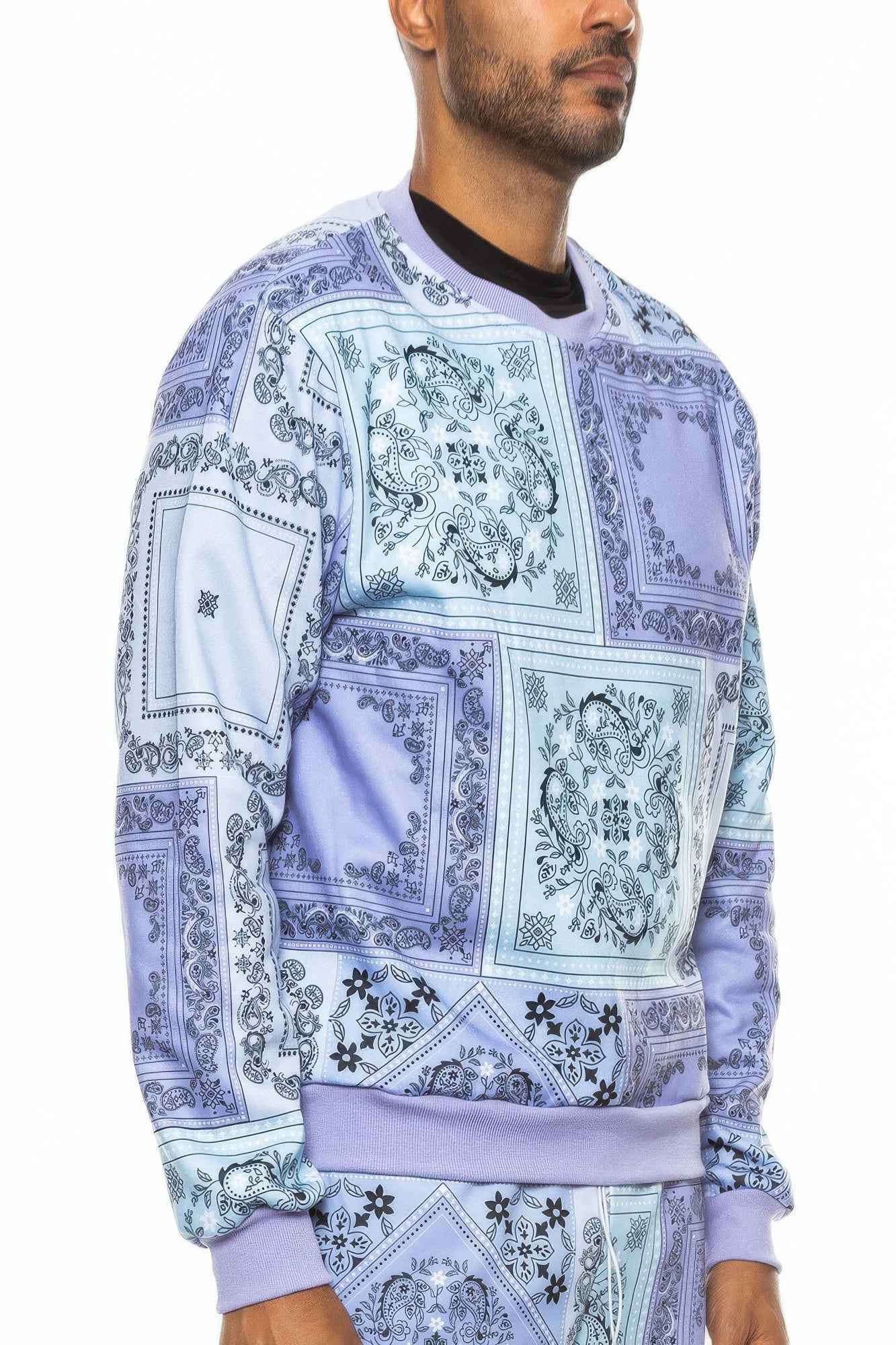Paisley Bandana Print Crewneck - DD Discount Sales
