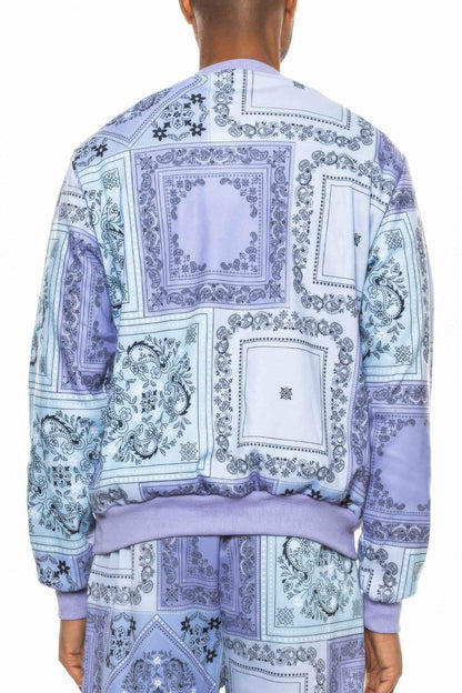 Paisley Bandana Print Crewneck - DD Discount Sales