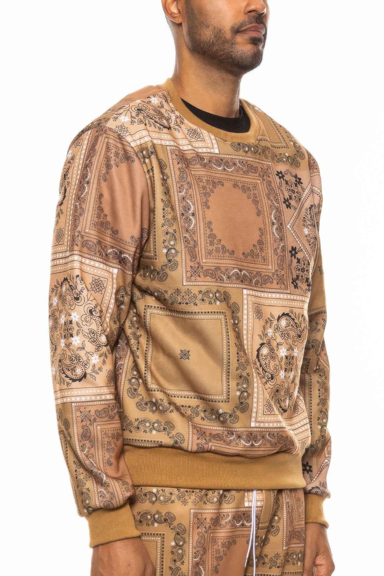 Paisley Bandana Print Crewneck - DD Discount Sales