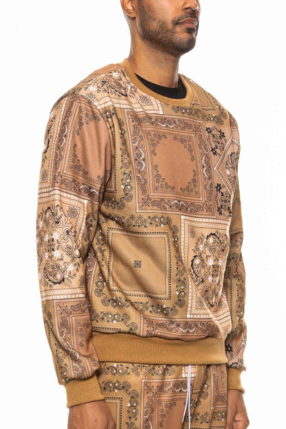 Paisley Bandana Print Crewneck - DD Discount Sales