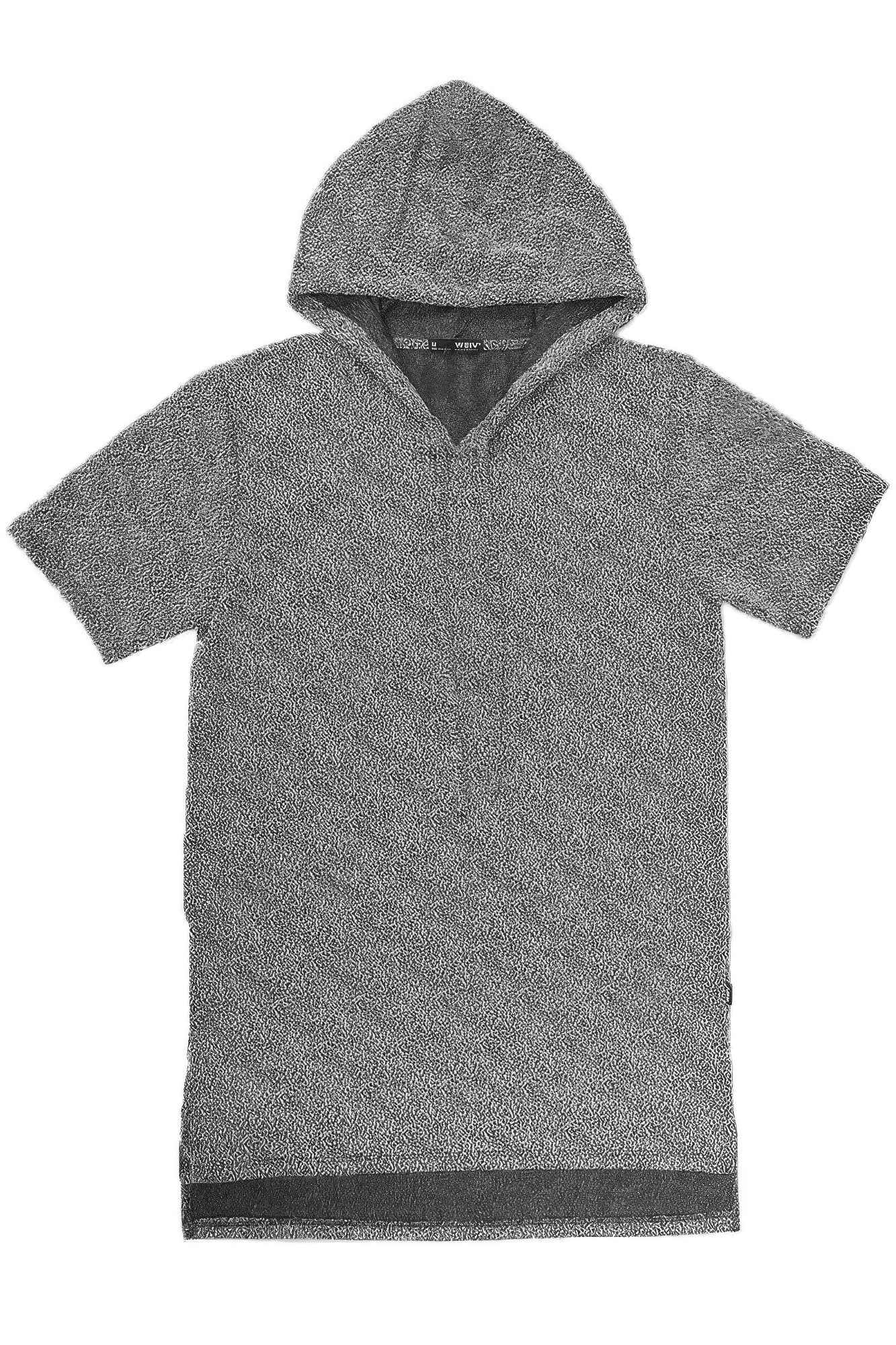 Static Marbled Short Sleeve Hoodie - DD Discount Sales