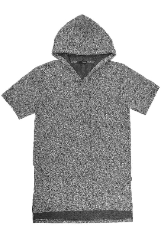 Static Marbled Short Sleeve Hoodie - DD Discount Sales
