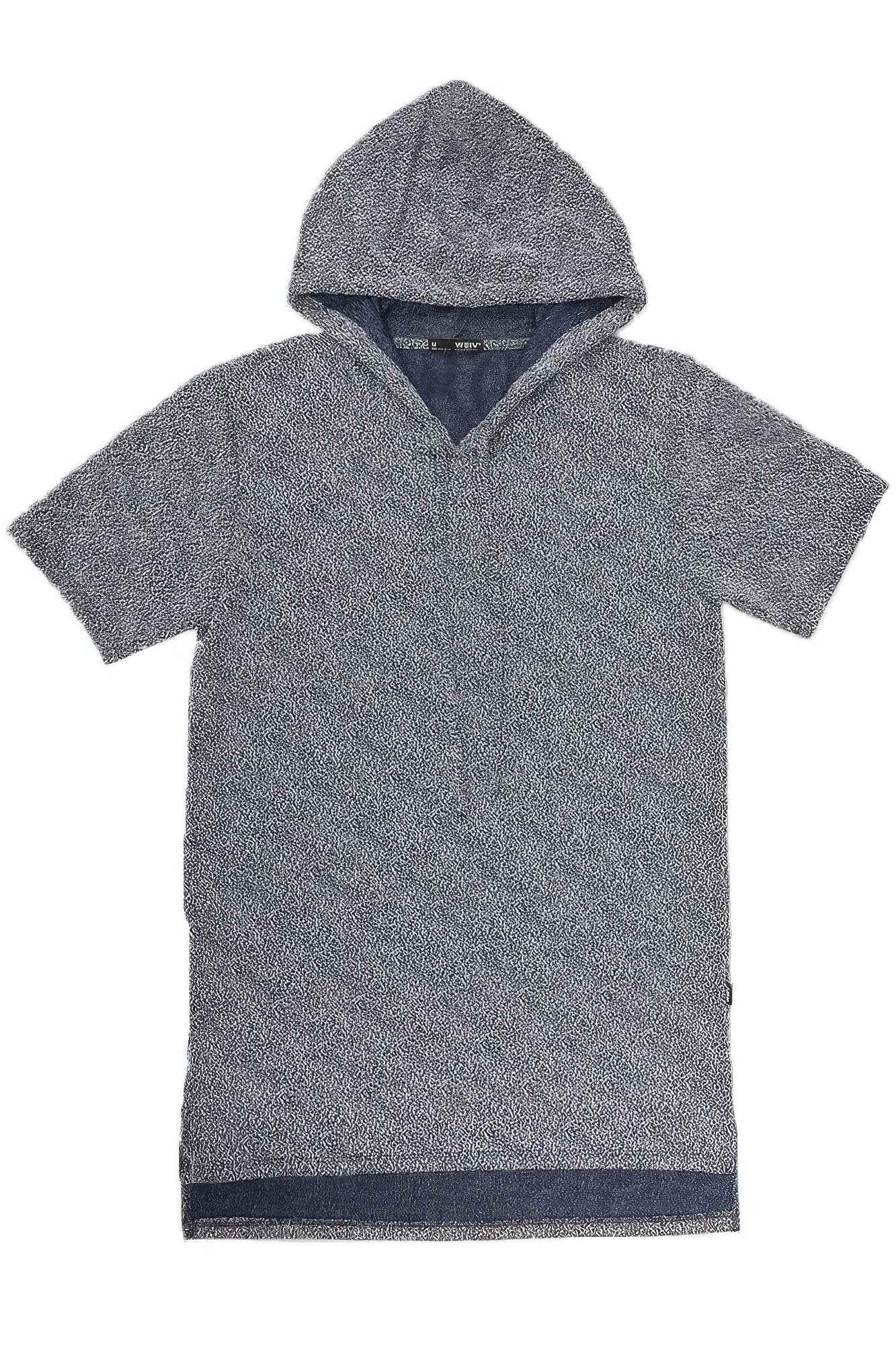 Static Marbled Short Sleeve Hoodie - DD Discount Sales