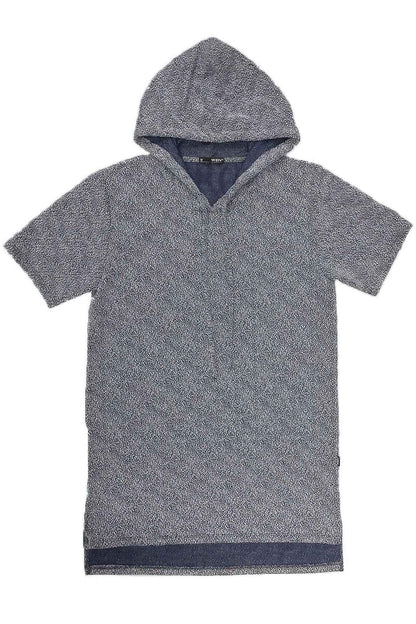 Static Marbled Short Sleeve Hoodie - DD Discount Sales
