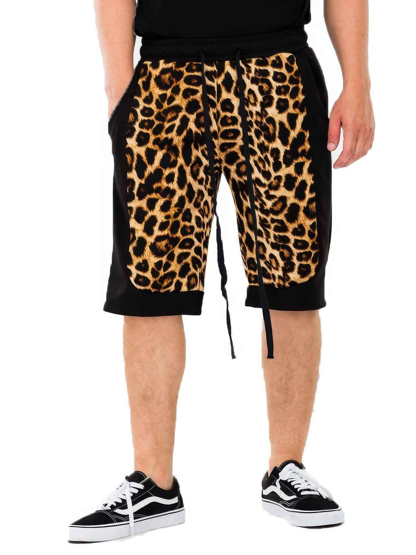 Cheetah Contrast Shorts - DD Discount Sales