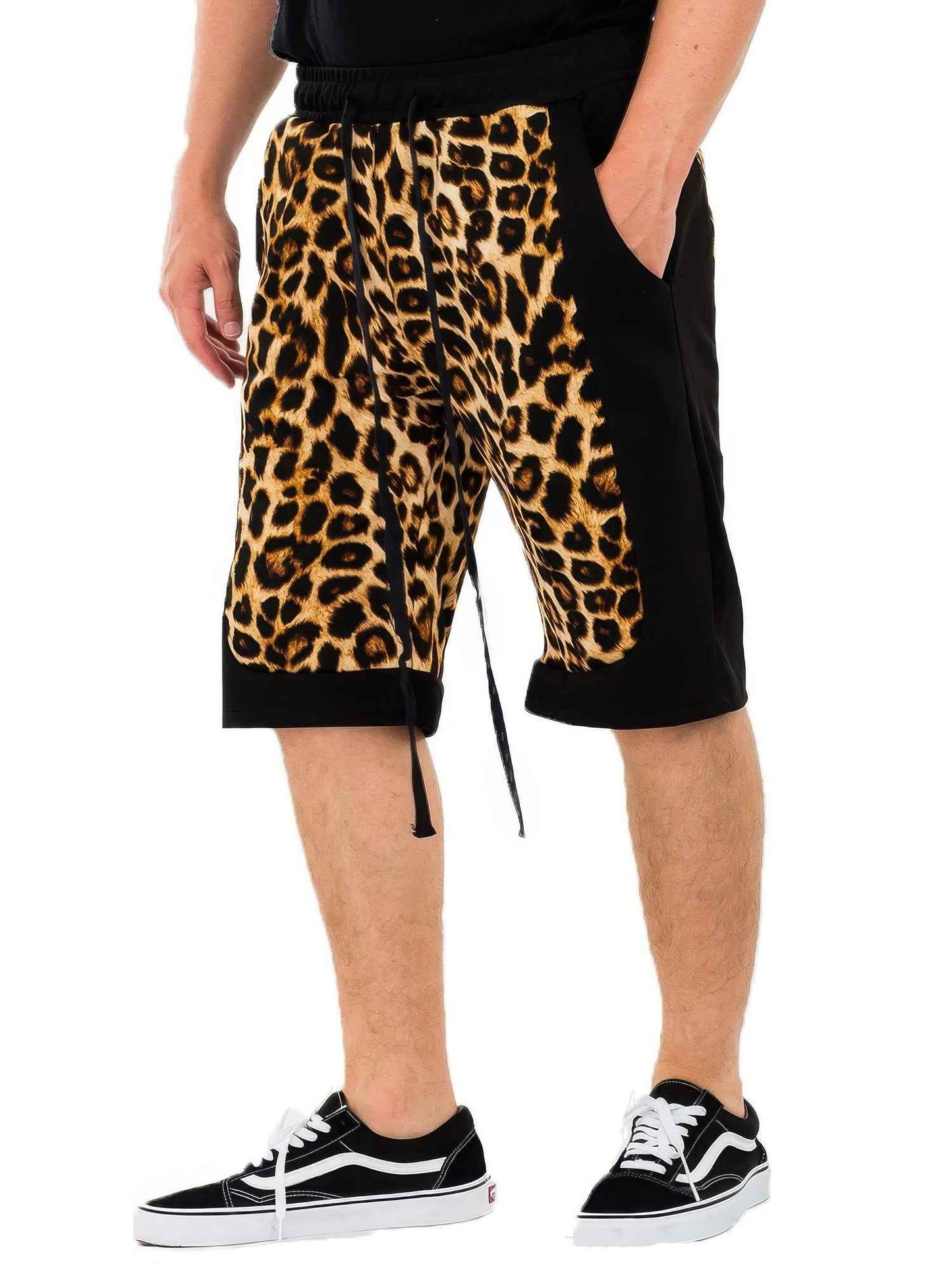 Cheetah Contrast Shorts - DD Discount Sales