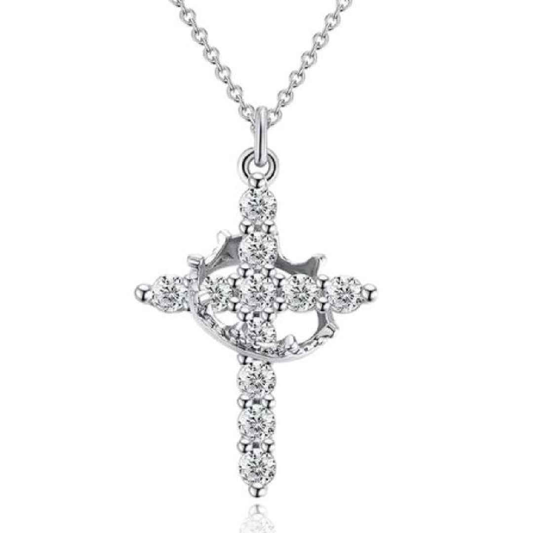Christian Religious Symbola Drop Classic Crown & Cross Pendant Choker Easter Necklace For Women & Men & Girls Pretty Crown Cross Necklace For Daily Party Clothing Decor Trendy All-match & Exquisite Je - DD Discount Sales