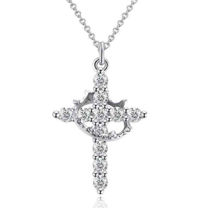 Christian Religious Symbola Drop Classic Crown & Cross Pendant Choker Easter Necklace For Women & Men & Girls Pretty Crown Cross Necklace For Daily Party Clothing Decor Trendy All-match & Exquisite Je - DD Discount Sales
