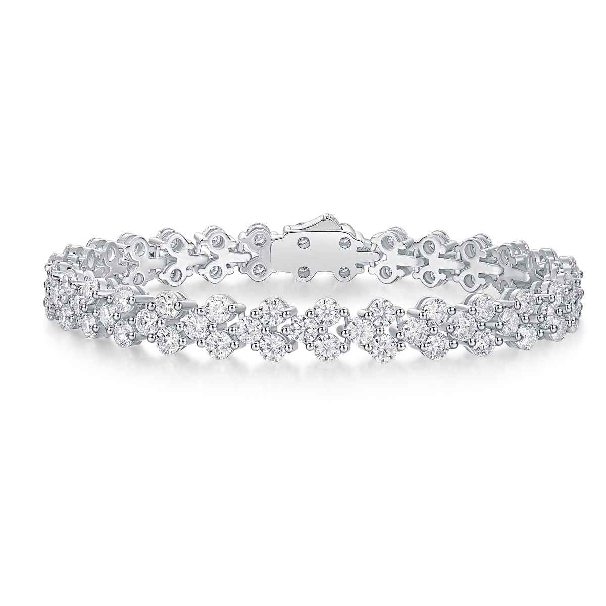 1Kanong Luxury Fashion Mossan Diamond S925 Silver Bracelet Prohibit Tk Sales - DD Discount Sales