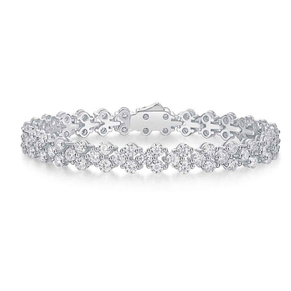 1Kanong Luxury Fashion Mossan Diamond S925 Silver Bracelet Prohibit Tk Sales - DD Discount Sales